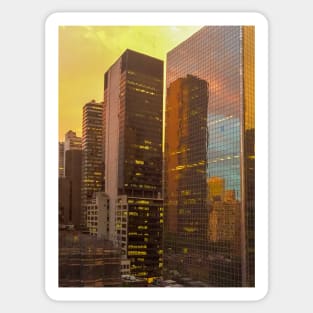 Sunset Skyscrapers Manhattan New York City Sticker